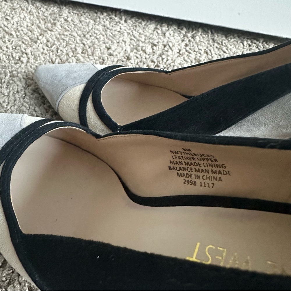 Nine West The Rocks Black, Cream and Gray Suede Heels - Picture 15 of 15